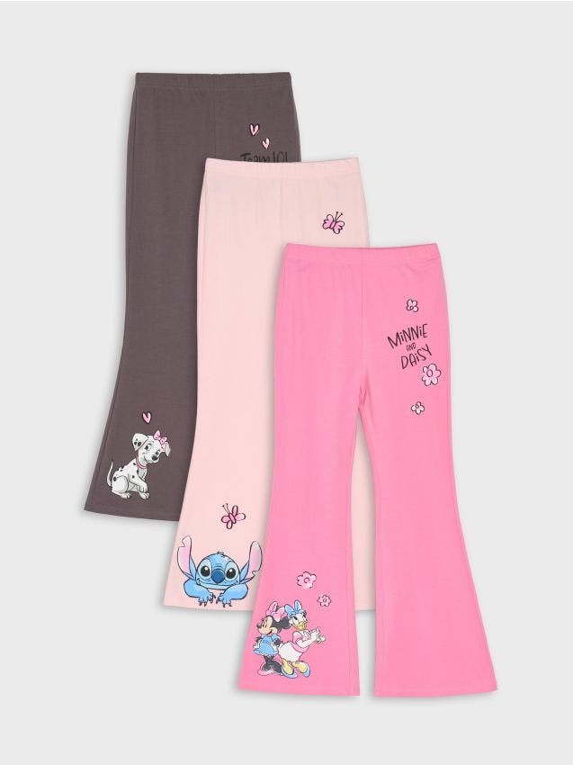 Sinsay - Legginsy flare z nadrukiem 3 pack Disney - wielobarwny