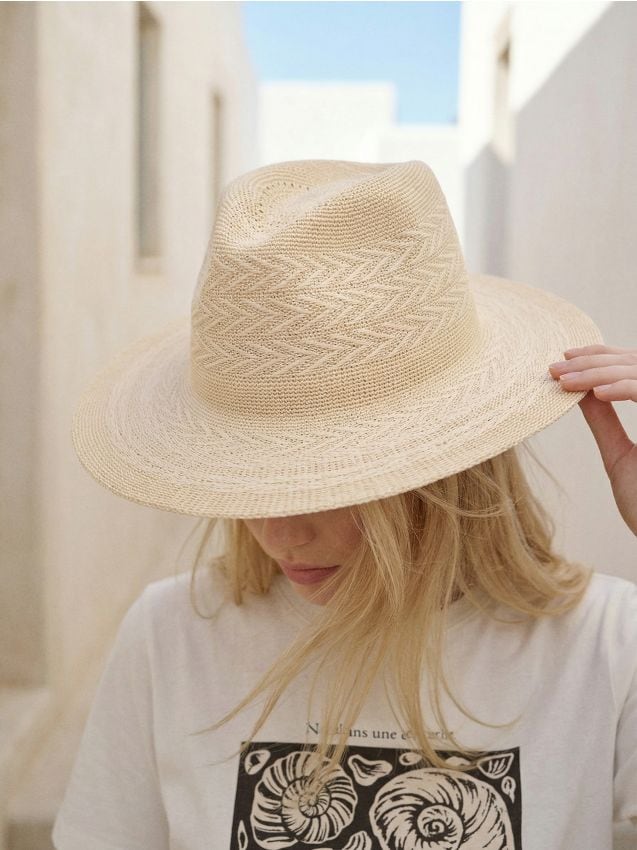 Sinsay - Pălărie împletită - crem