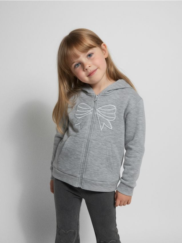 Sinsay - Hanorac cu glugă și fermoar - gri deschis