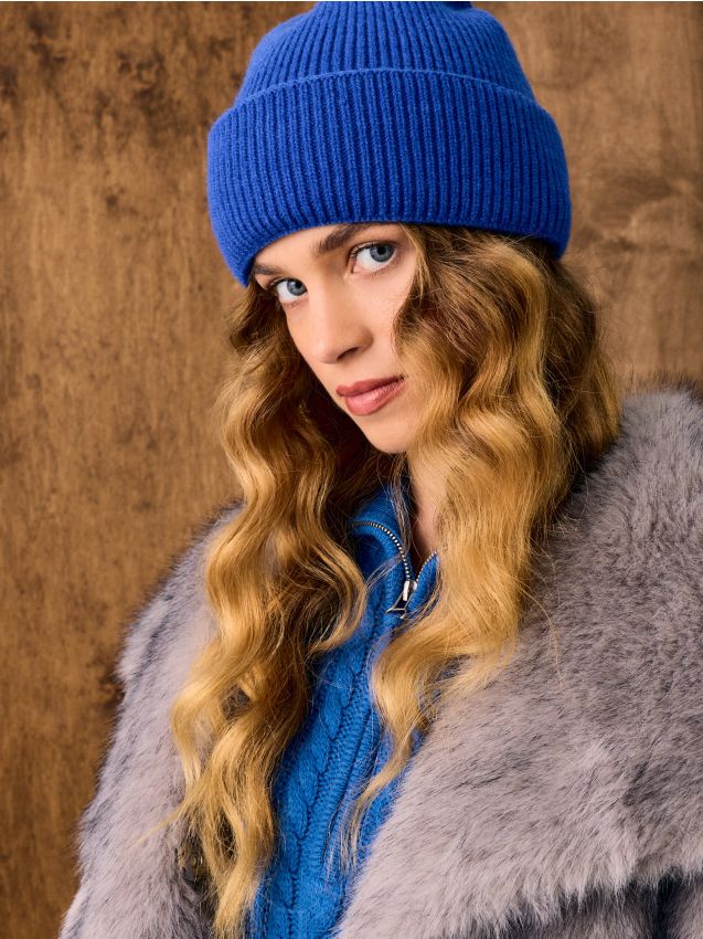 Sinsay - Căciulă din tricot striat - indigo