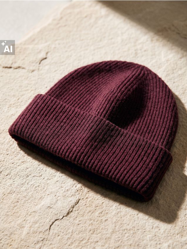 Sinsay - Căciulă din tricot striat - bordo