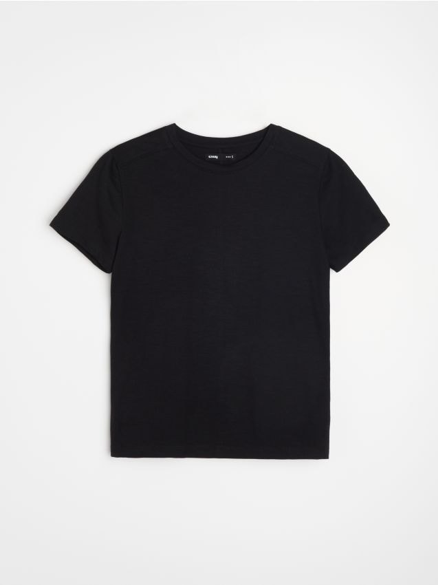 Sinsay - Tricou din bumbac basic - negru