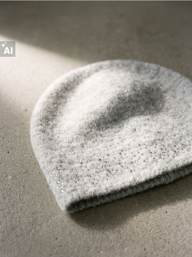 Sinsay - Căciulă Beanie cu Vâscoză - gri deschis