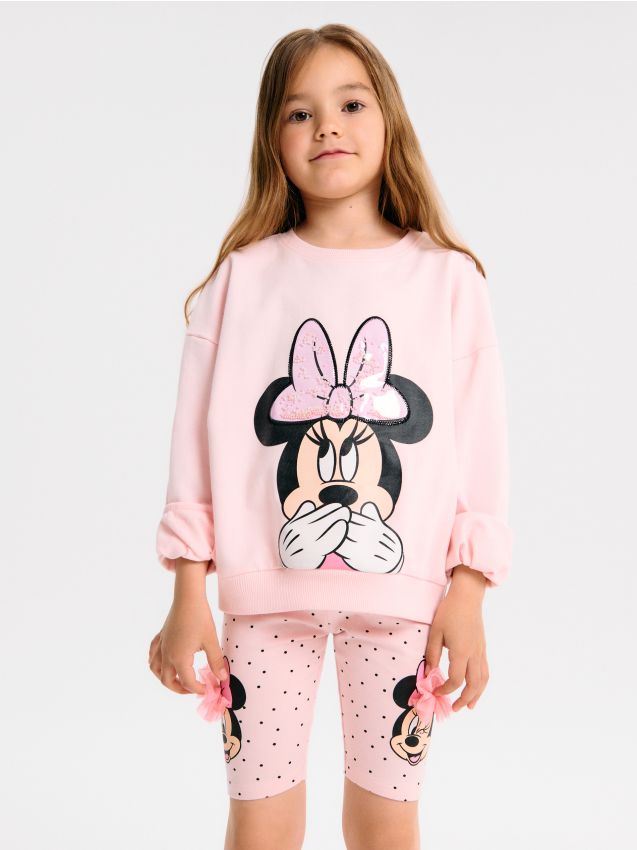 Sinsay - Colanți scurți Minnie Mouse - roz-pastel