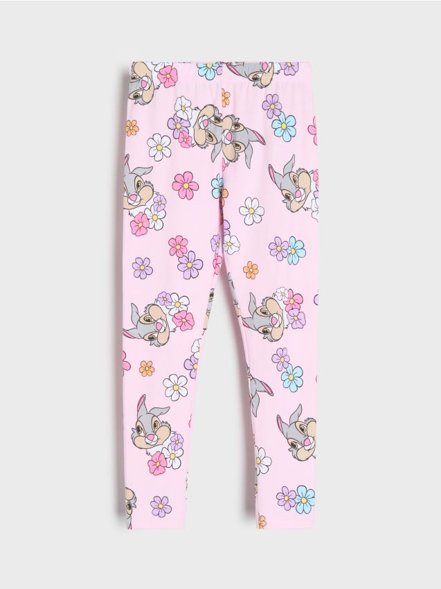 Sinsay - Bawełniane legginsy ze wzorem Bambi - różowy