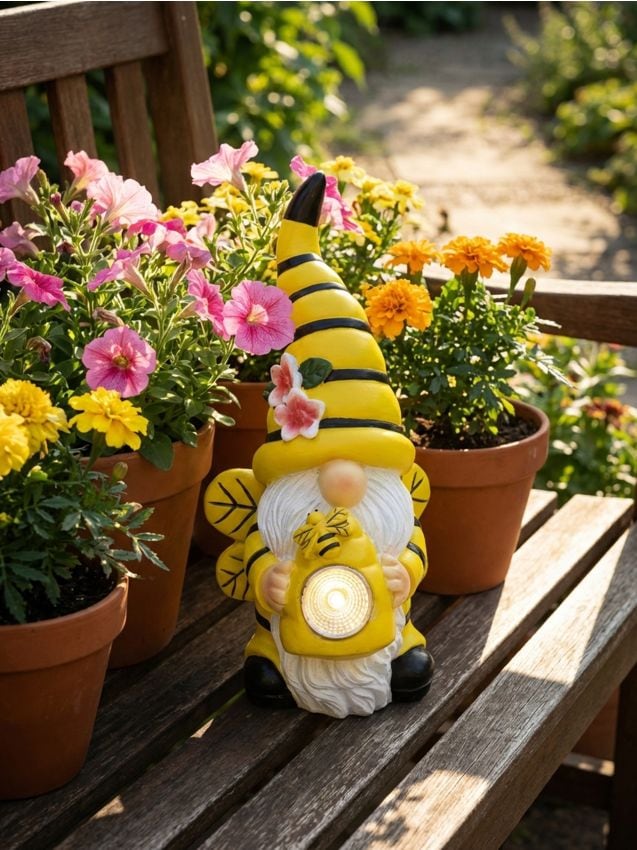 Sinsay - Lampă solară LED decorativă de grădină în formă de pitic - galben