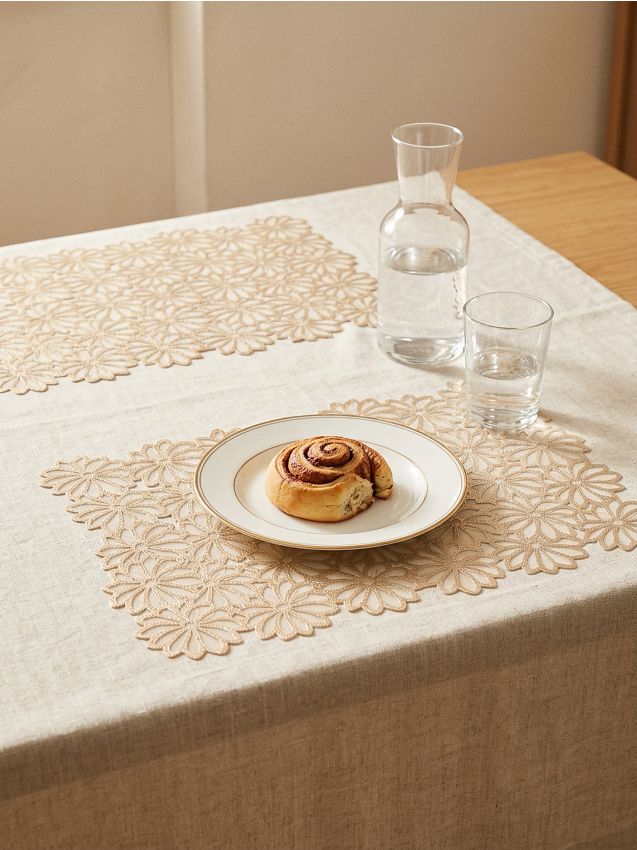Sinsay - Set de suporturi de masă cu model floral 2 pack - auriu