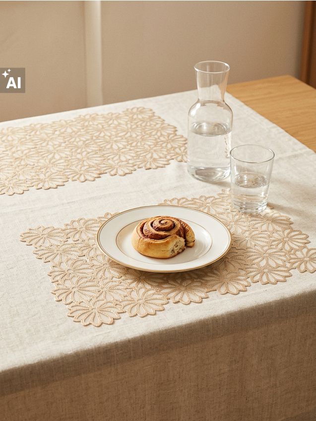 Sinsay - Set de suporturi de masă cu model floral 2 pack - auriu
