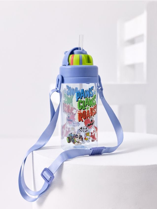 Sinsay - Sticlă pentru apă cu curea și pai PAW Patrol Dino Movie - multicolor