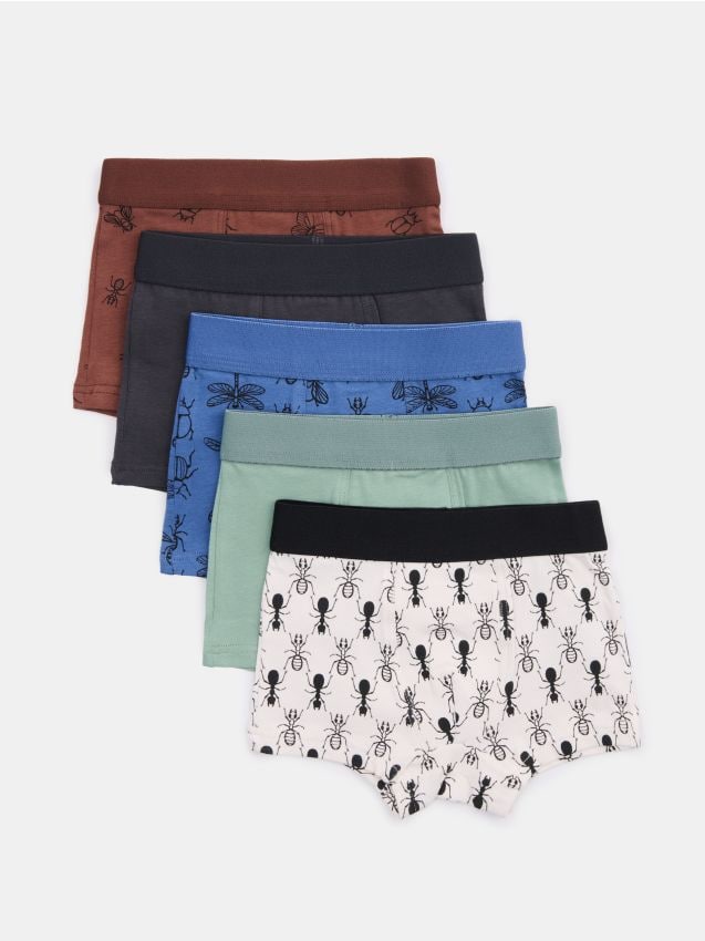 Sinsay - Boxeri din bumbac cu imprimeu cu insecte 5 pack - multicolor