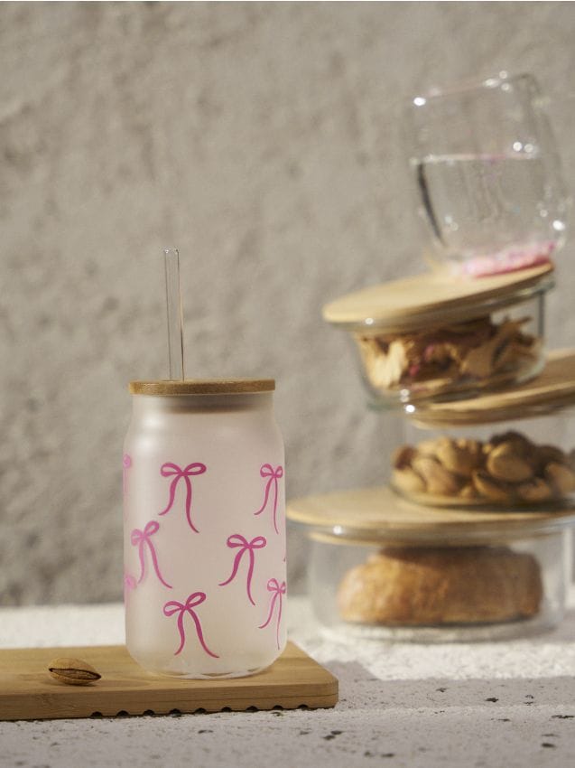 Sinsay - Cană reutilizabilă, cu pai - roz