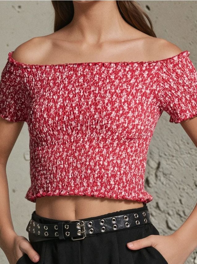 Sinsay - Tricou cu mânecă scurtă și decolteu decorativ - multicolor