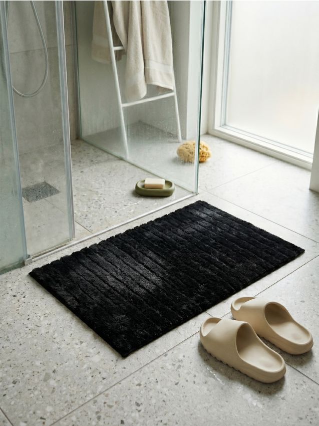 Sinsay - Covoraș de baie cu model striat - negru