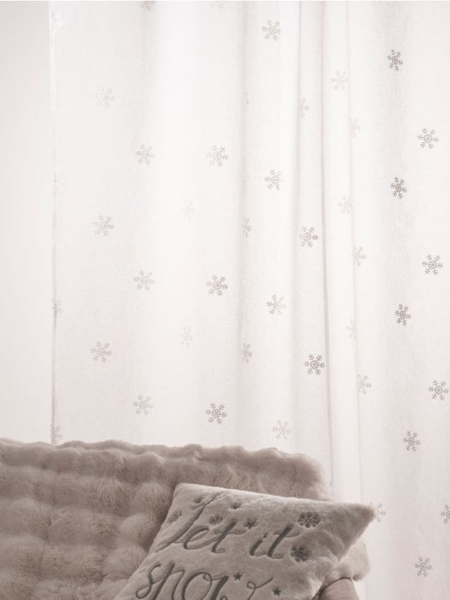 Sinsay - Záclona so vzorom snehových vločiek - biela