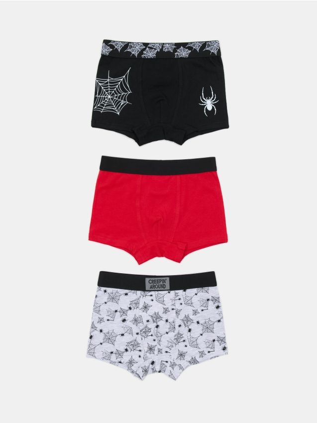 Sinsay - Boxeri din bumbac cu motiv păianjeni 3 pack - multicolor