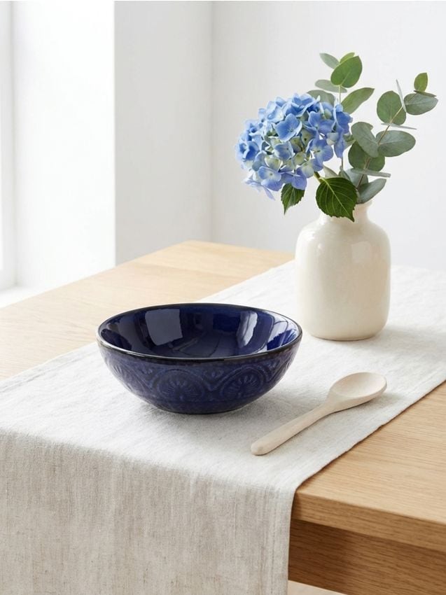 Sinsay - Bol ceramic cu model în relief - albastru