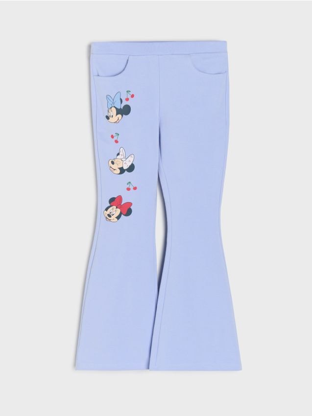 Sinsay - Pantaloni flare Minnie Mouse - light blue
