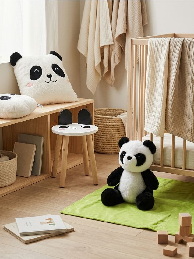 Sinsay - Scaun pentru copii cu motiv de panda - alb