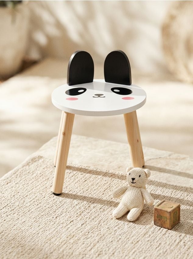 Sinsay - Scaun pentru copii cu motiv de panda - alb