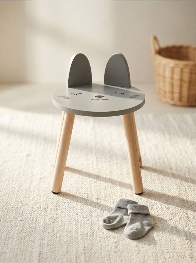 Sinsay - Scaun pentru copii cu motiv de pisică - gri-închis