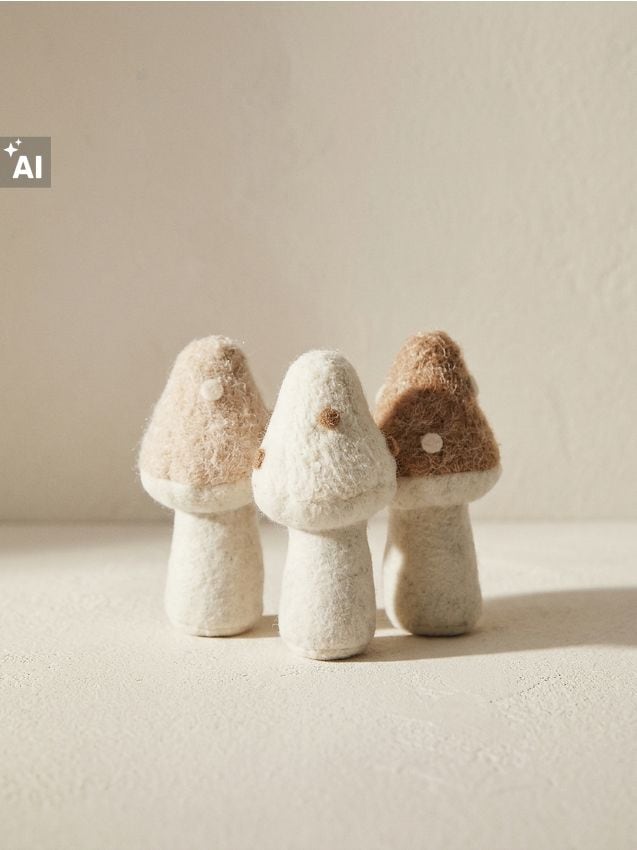 Sinsay - Decorațiuni statice din fetru în formă de ciuperci 3 pack - multicolor