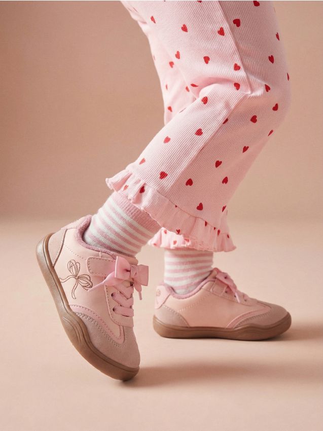 Sinsay - Adidași barefoot cu fundă brodată - roz-trandafiriu