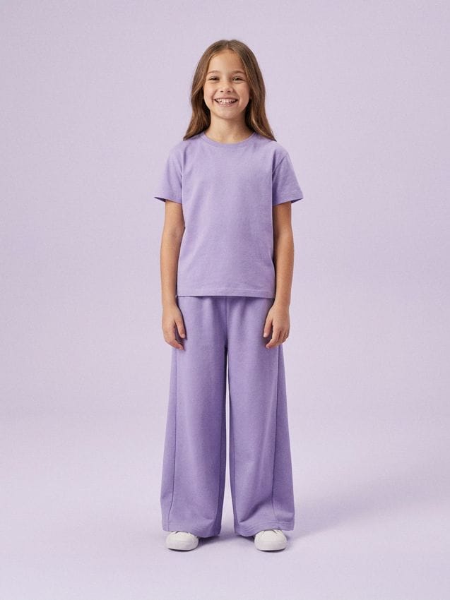 Sinsay - Pantaloni de trening cu crac larg - violet-închis