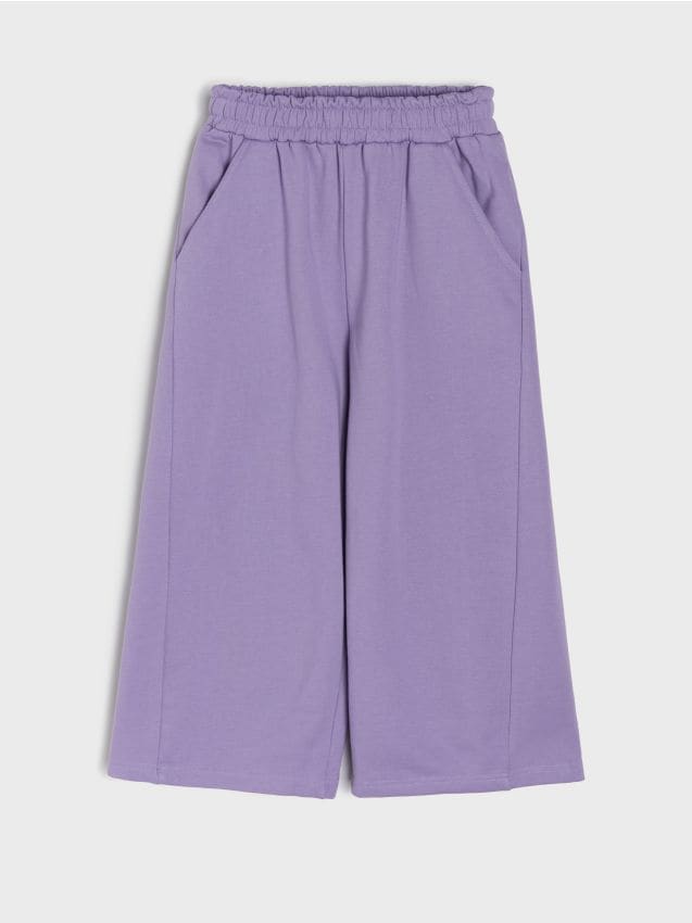 Sinsay - Tepláky so širokými nohavicami - tmavofialová