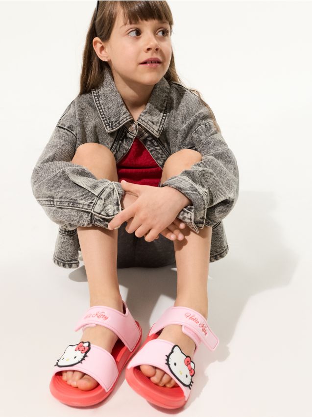 Sinsay - Sandale din spumă cu aplicație 3D Hello Kitty - roz