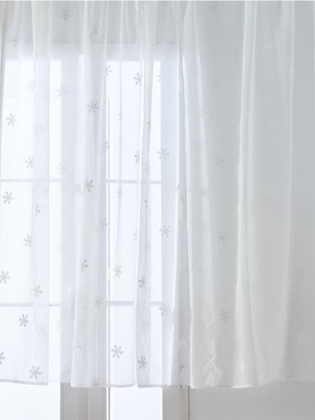 Sinsay - Záclona so vzorom snehových vločiek - biela