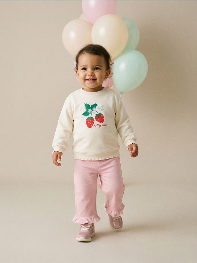 Sinsay - Sneakers cu finisaj sclipitor cu închidere cu velcro - roz-pudră