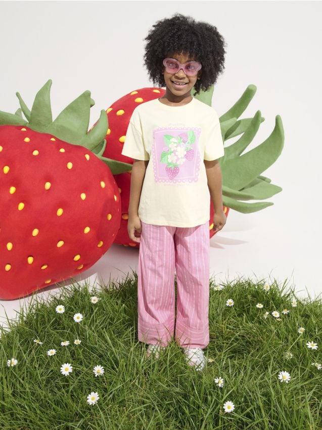 Sinsay - Pantaloni cu curea pentru femei - roz