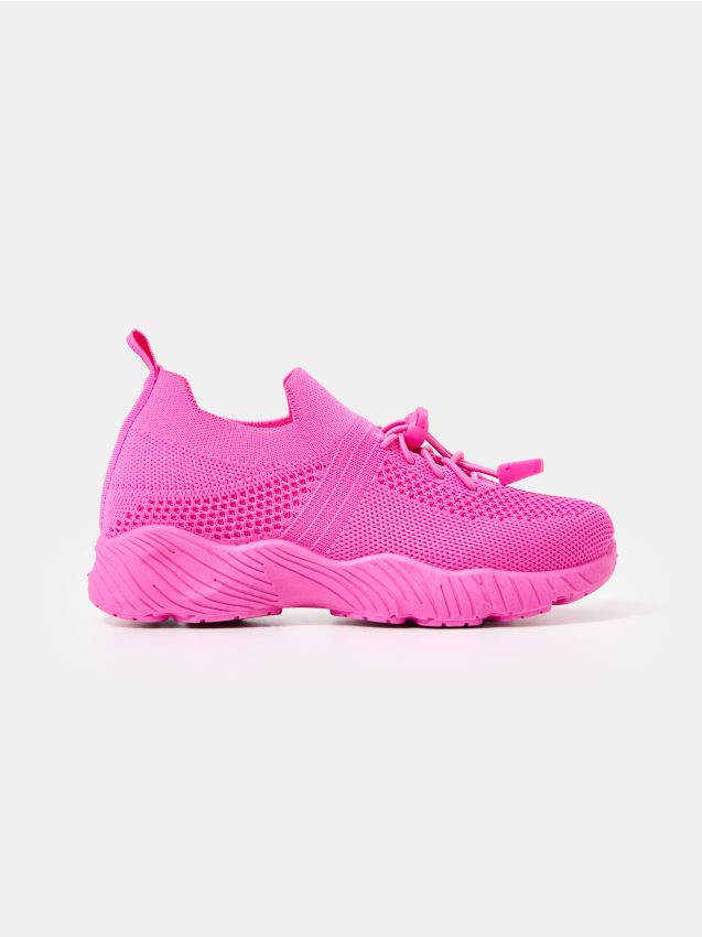 Sinsay - Sneakers cu partea superioară tricotată - violet-orhidee