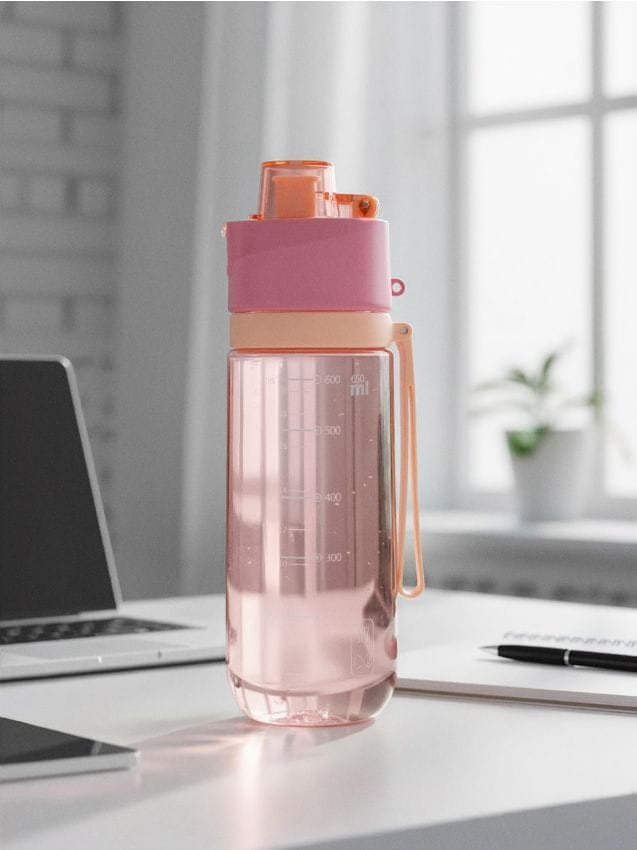 Sinsay - Bidon cu gradație și mâner - roz-pastel