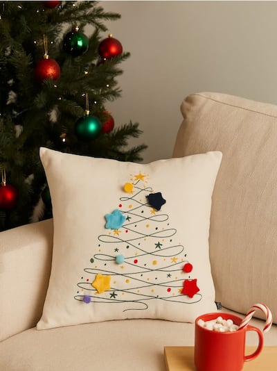 Świąteczna poduszka dekoracyjna z motywem choinki