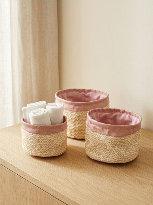 Sinsay - Set de coșuri împletite pentru depozitare 3 pack - multicolor