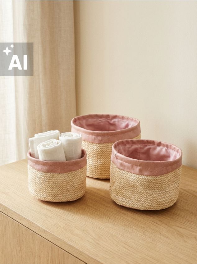 Sinsay - Set de coșuri împletite pentru depozitare 3 pack - multicolor