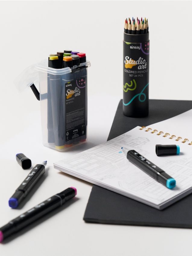 Sinsay - Set de markere cu două capete - violet