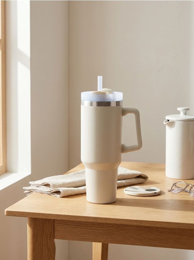 Sinsay - Cană termică cu mâner - crem