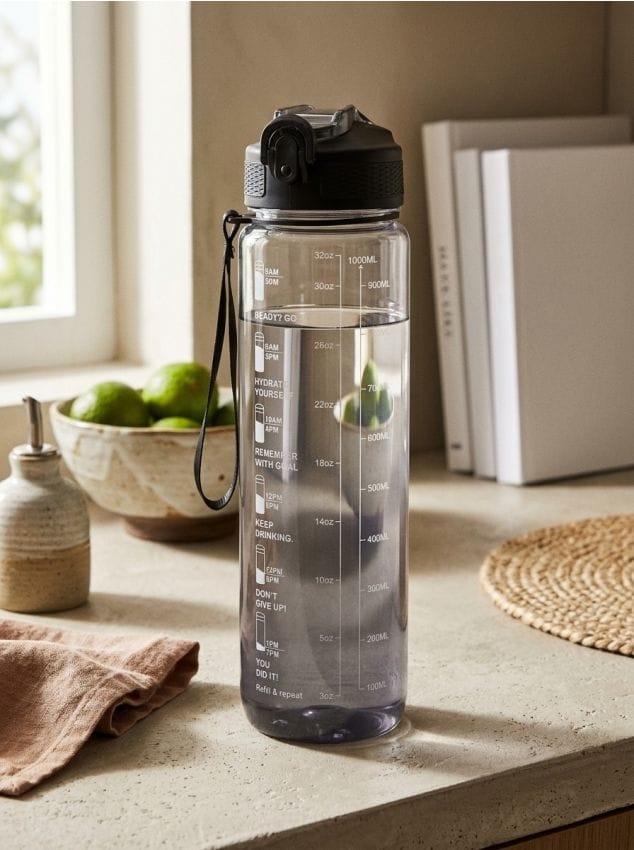 Sinsay - Bidon cu gradație și mâner - negru