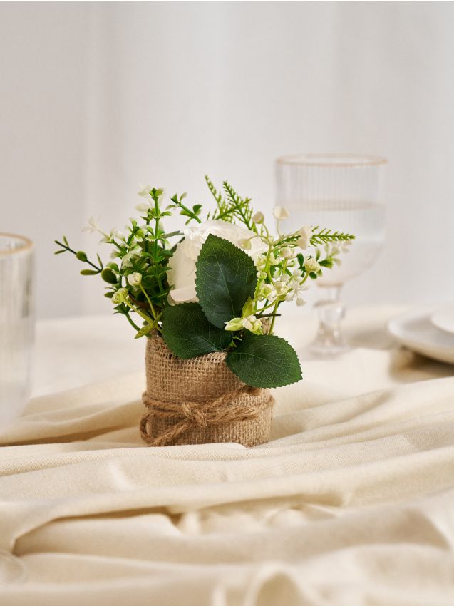 Sinsay - Compoziție florală decorativă într-un sac - alb