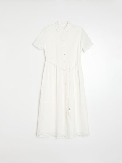 Puuvillane midi kleit ažuursete detailidega