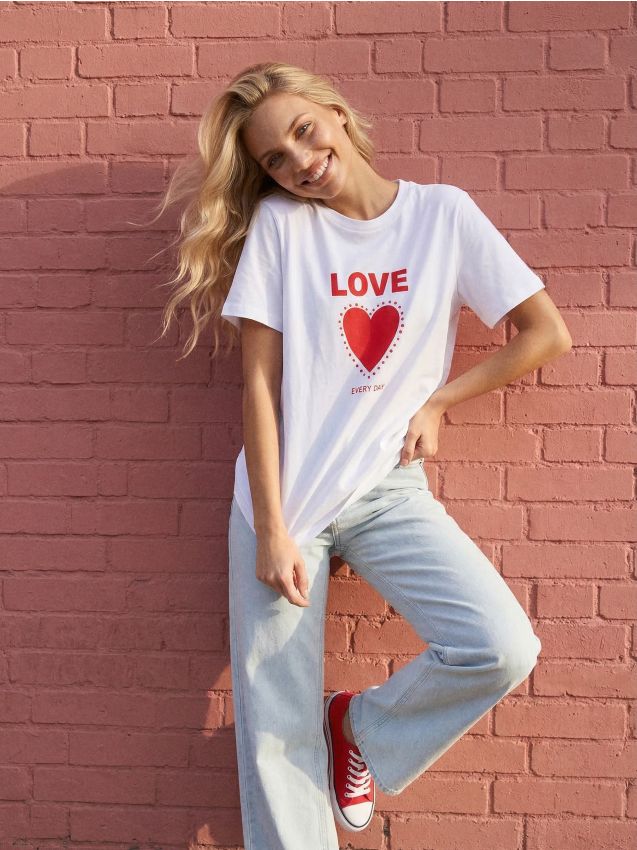 Sinsay - Tricou - alb