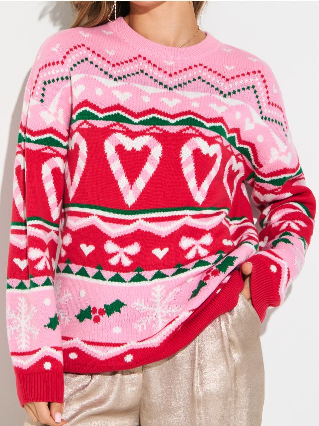 Sinsay - Sveter s vianočným motívom - viacfarebná