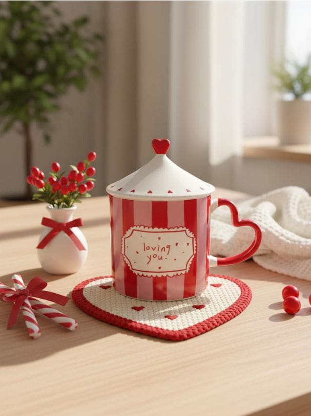 Tazza con motivo di San Valentino - rosso