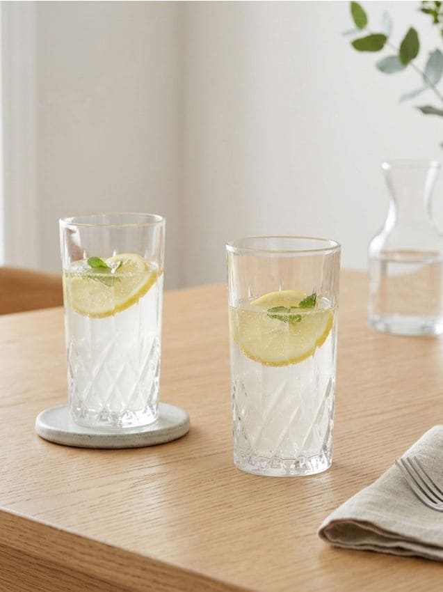 Sinsay - Pahare cu model în relief 2 pack - clear