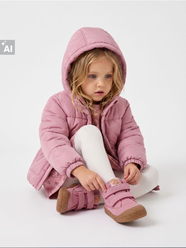 Sinsay - Botine barefoot cu branț din piele - mov