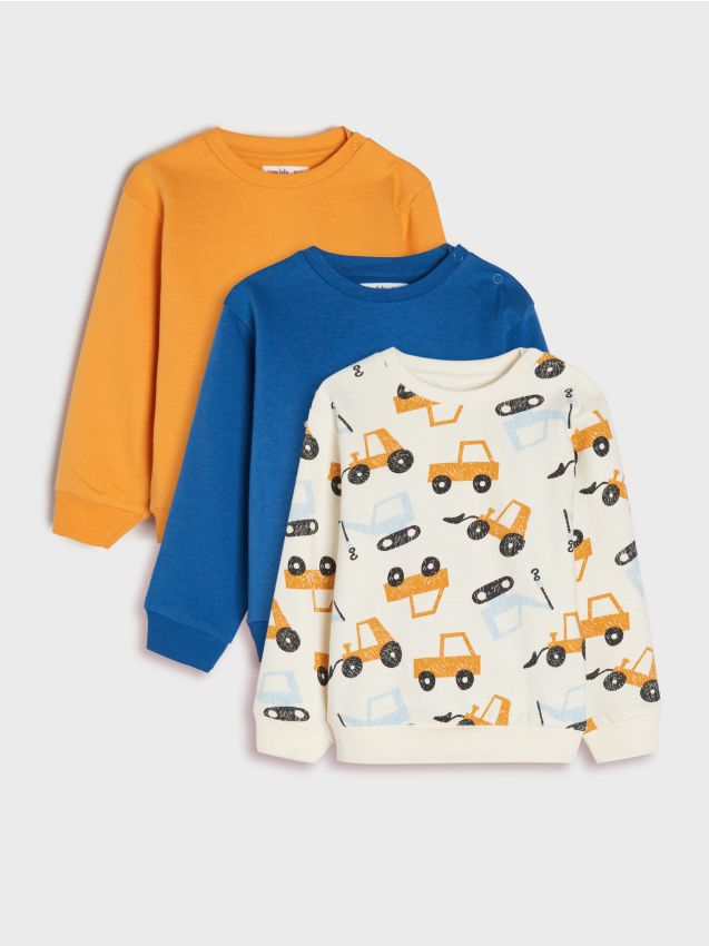 Sinsay - Súprava 3 mikín - mid blue