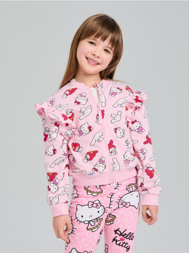 Sinsay - Bluză sport Hello Kitty - roz-pastel