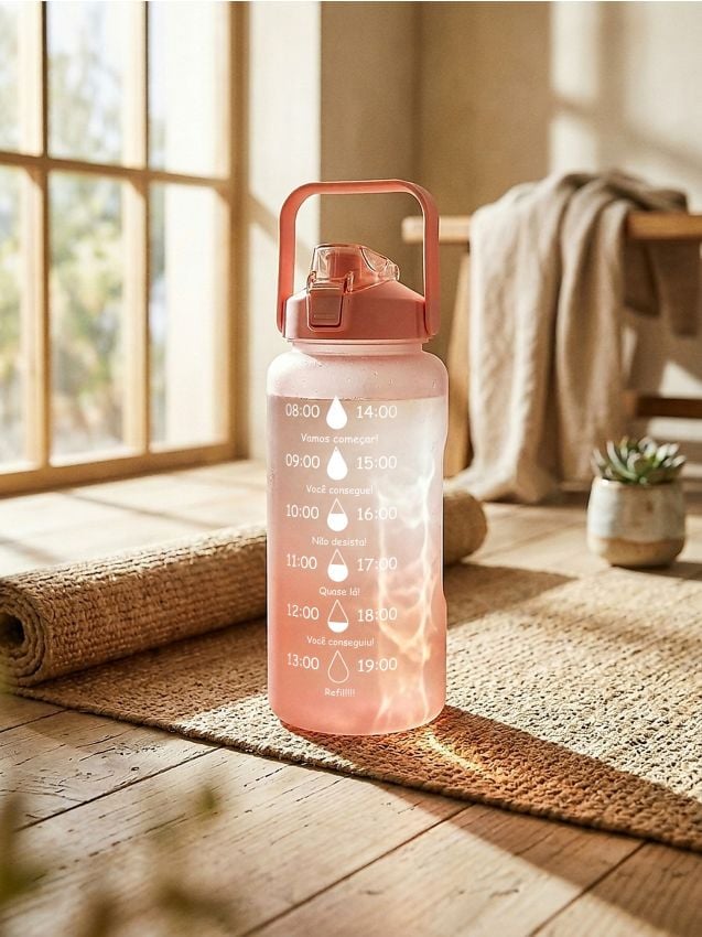 Sinsay - Bidon cu gradație și mâner - roz